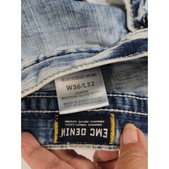 Silver Jeans Craig Relaxed Straight Leg Men Fits 36x32 EMC Denim Distressed - Picture 4 of 6